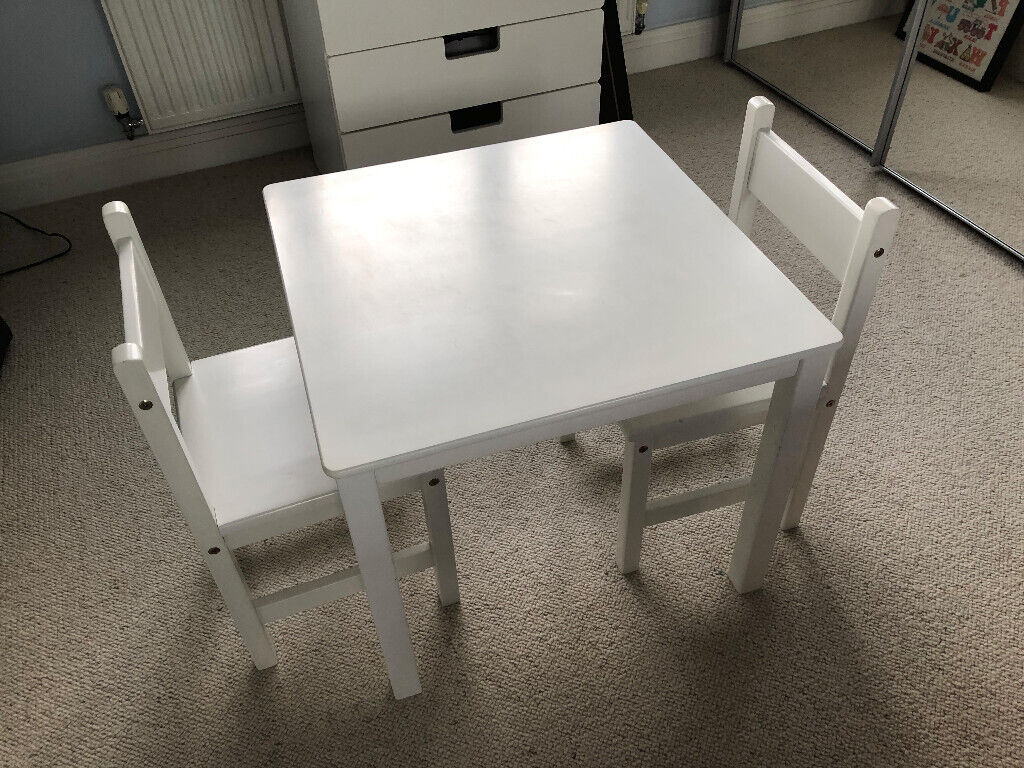 John Lewis wooden childrens table and 2 chairs in 
