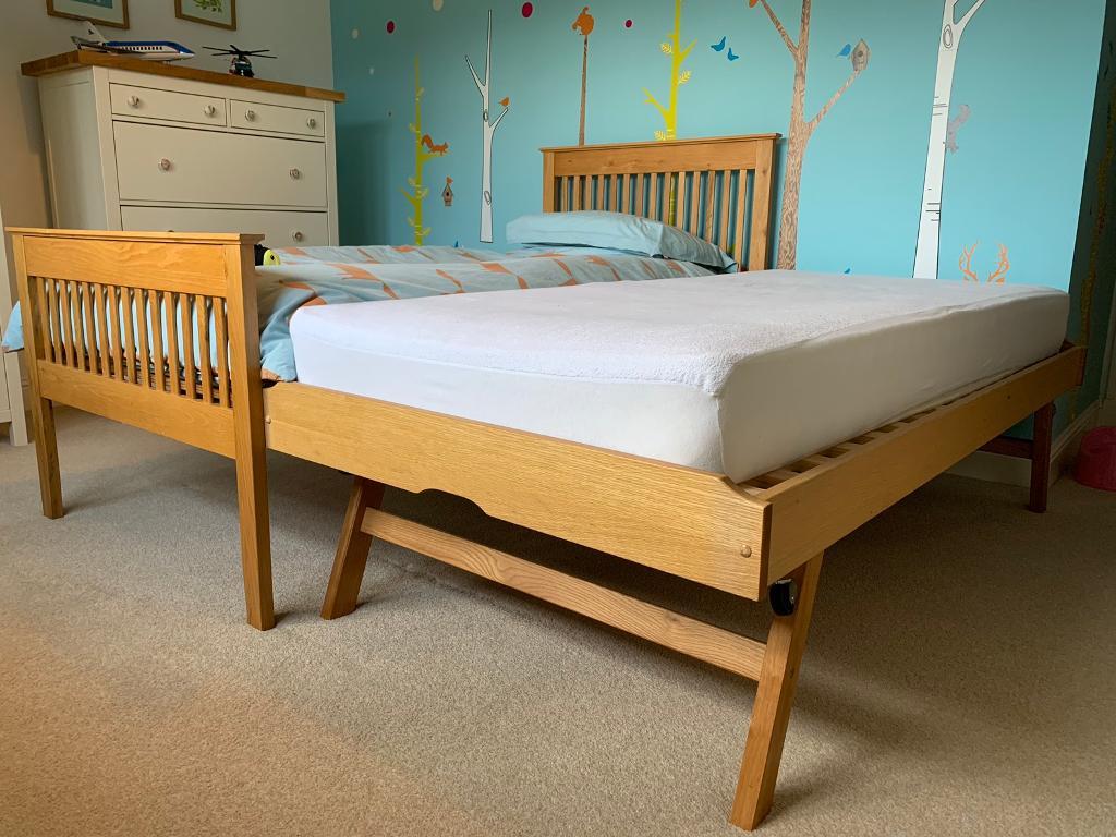 Solid Oak Single Bed with Trundle in Bathgate, West Lothian Gumtree