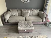 Grey Fabric Sofa & Armchair