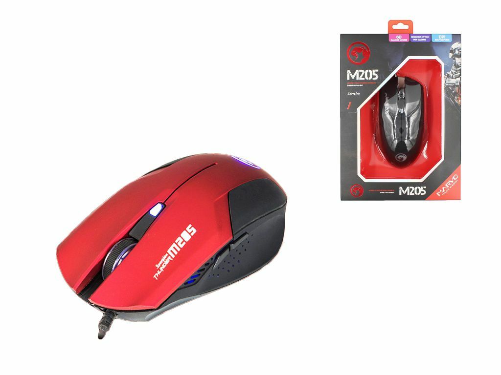 Mouse Gaming Per Game Con Filo Marvo M205bk Pc Game Giochi Per Pc 6d Ottico