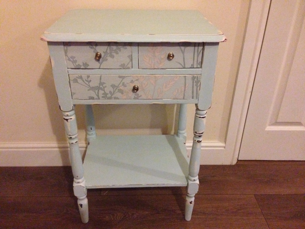 Solid wood vintage upcycled shabby chic occasional table/bedside table