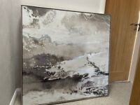 Large Grey Abstract Canvas Prints (pair)