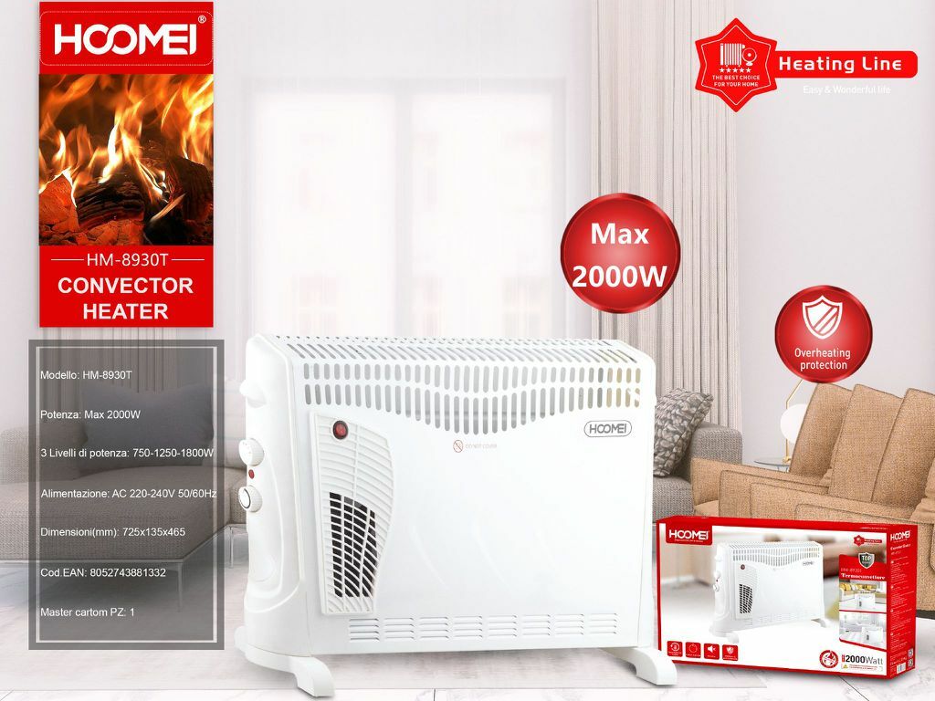 Termoconvettore 2000w Hoomei Hm-8930t