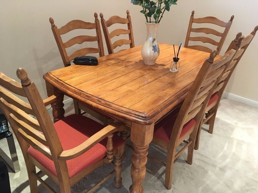Solid Oak dining room table and 6 chairs | in Bournemouth, Dorset | Gumtree