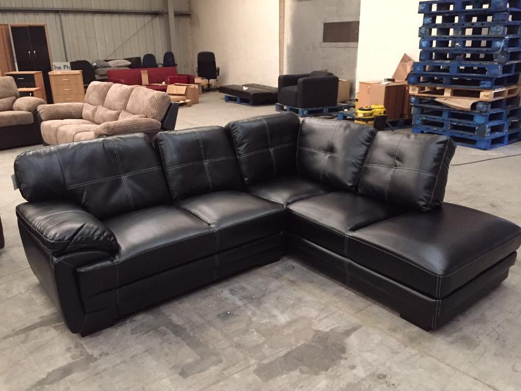 Brand New Black Leather Corner Sofa In Bury Manchester Gumtree