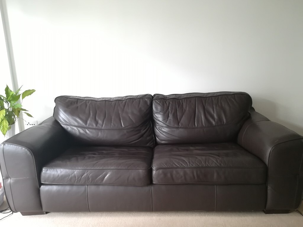 Brown Leather Sofa Bed in Southampton, Hampshire Gumtree