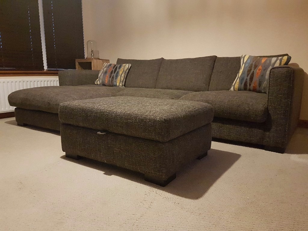 Sofology Majestic 3 Seater Sofa With Left Facing Chaise & Footstool