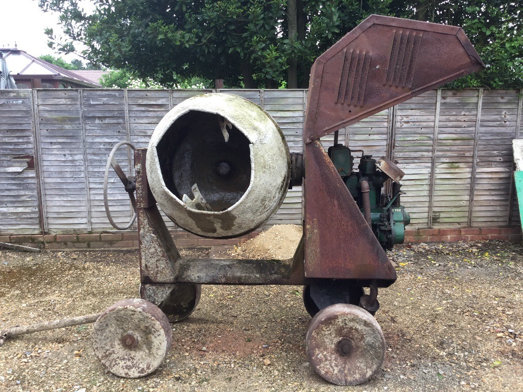 Old and much loved Winget Concrete Mixer in Dibden Purlieu, Hampshire