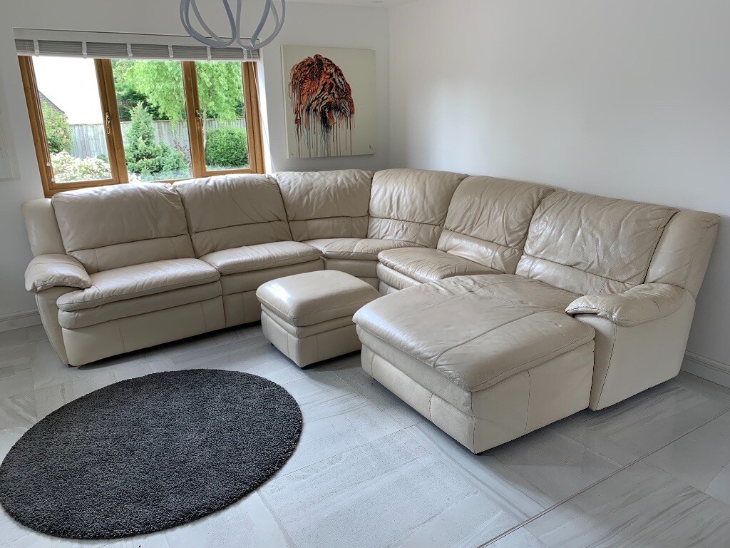 Cream Leather Corner Sofa (Harvey’s) | in Exeter, Devon | Gumtree