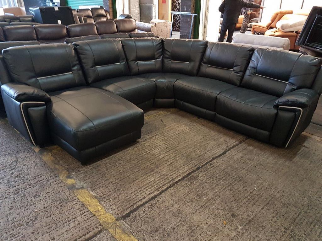 Black Corner Sofa Ashmore Leather Corner Sofa Black Right Hand