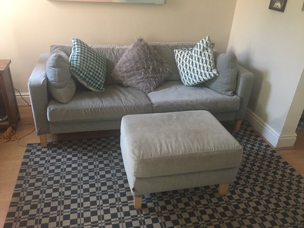 REDUCED For A Quick Sale IKEA Karlstad 3 Seater Grey Sofa And