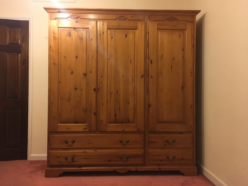 Triple Pine Wardrobe with draws Jaycee Quality Brand Very Good Used