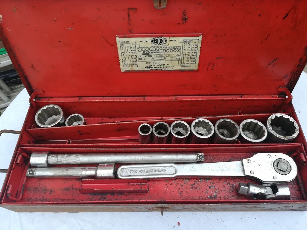 Britool 3/4 drive part Whitworth socket set 57A in original tool box