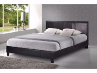 CASH ON DELIVERY!!! LEATHER BED-DOUBLE SIZE FRAME -BLACK-BROWN