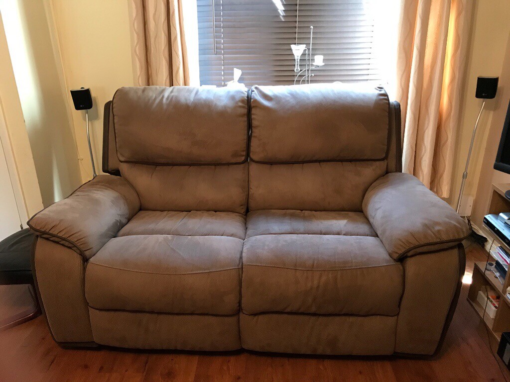 2 Seater recliner faux leather Suede Sofa in Leicester