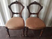 Pair of Ornate Balloon Back Chairs 