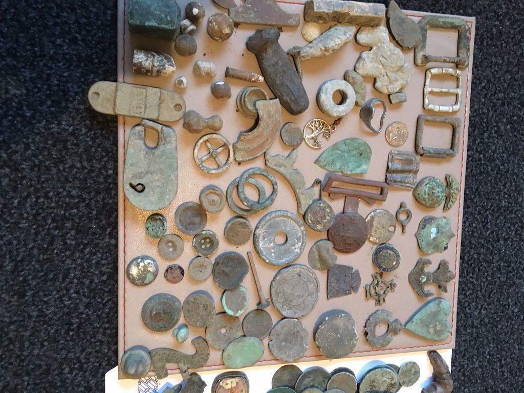 Metal detecting finds, coins,badges in Normanton, West Yorkshire