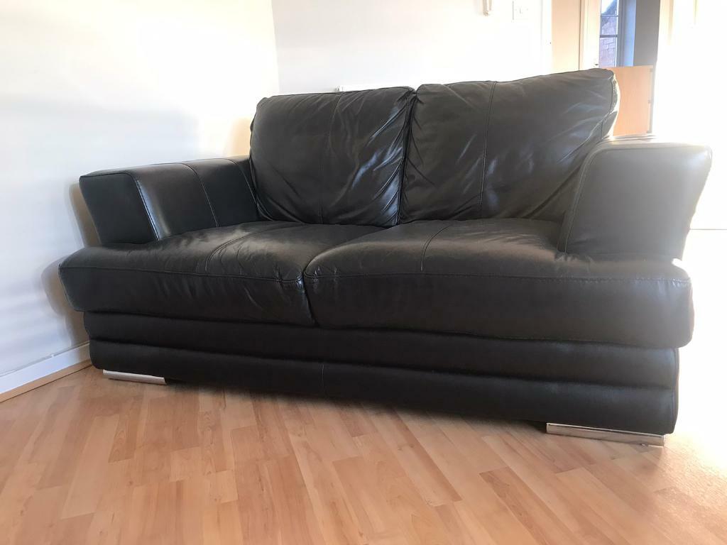 Black leather sofa and chair in Gateshead, Tyne and Wear Gumtree