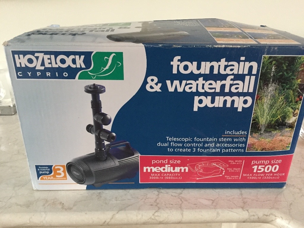 Hozelock Cyprio 1500 Fountain and Waterfall Pond Pump, Model 3378