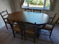FREE - Dark oak extending table and 6 chairs