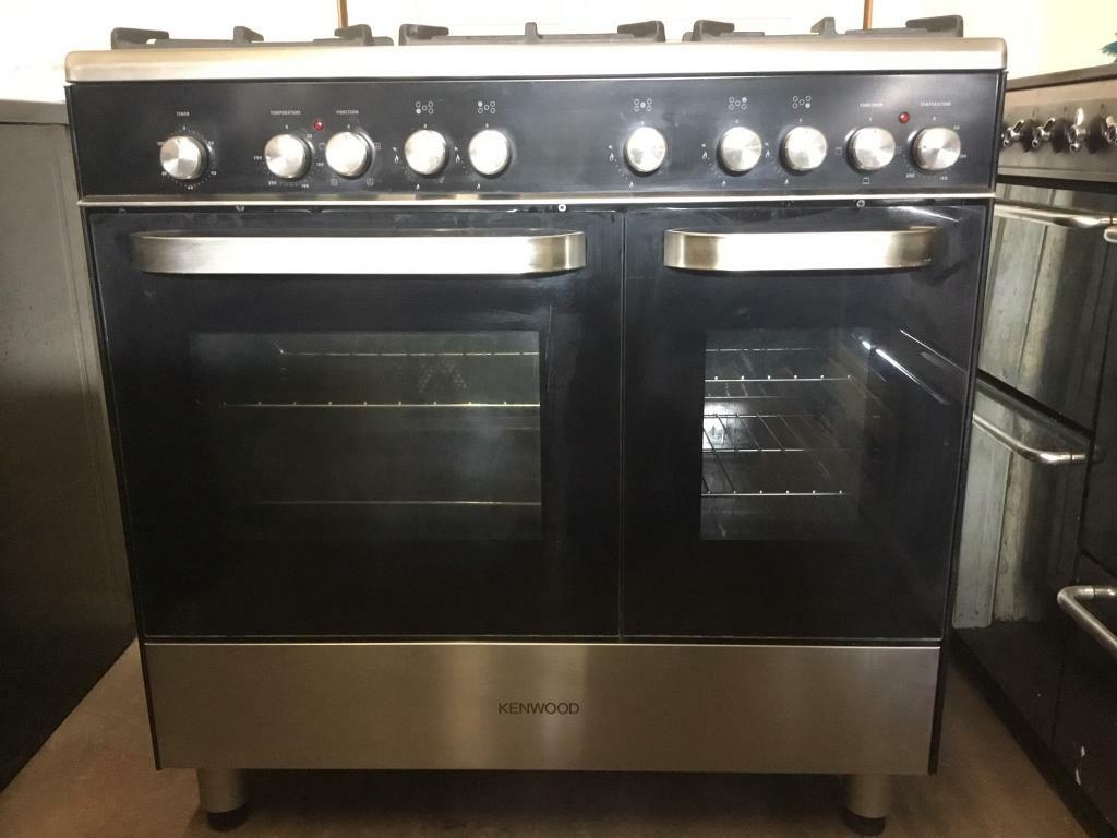 kenwood dual fuel gas cooker 90cm black fsd double oven 3 months