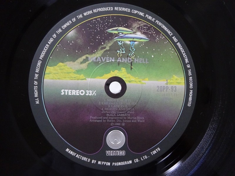 その他 LP Black Sabbath Heaven And Hell 20PP93 VERTIGO /00260 Black Sabbath Heaven And Hell Vertigo 20PP-93 Japan VINYL LP