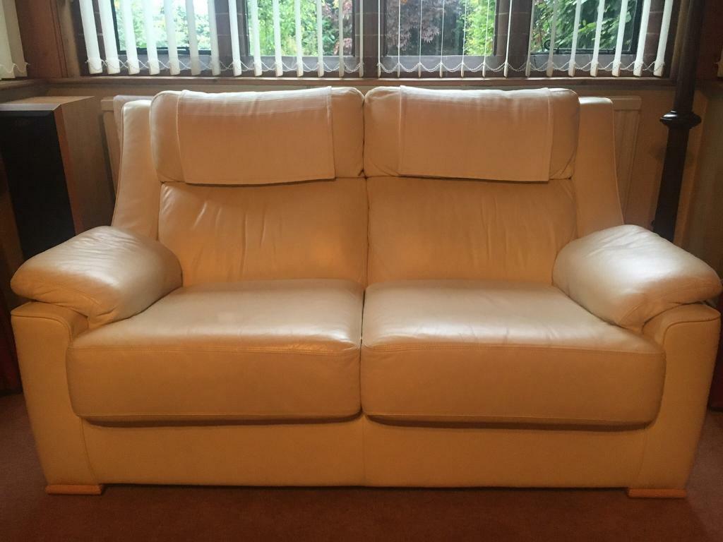 Cream leather sofa Aldiss 2 seater in Norwich, Norfolk Gumtree