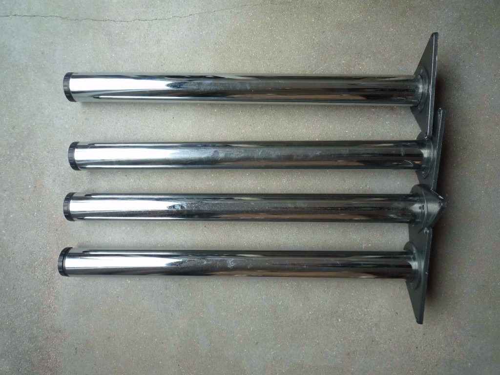 Set of 4 Brevettato Gieffe adjustable heavy duty chrome table legs with