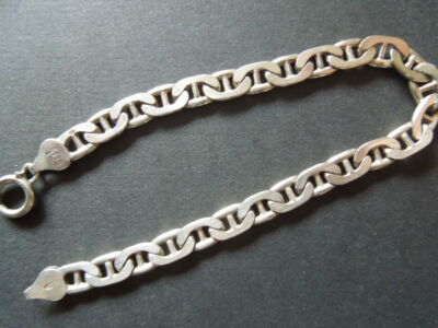 刻印ありITALY SILVER 925 BRACELET 925 Italy Sterling Silver Figaro Chain Link Bracelet 8