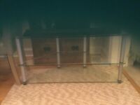 Glass and chrome TV stand.