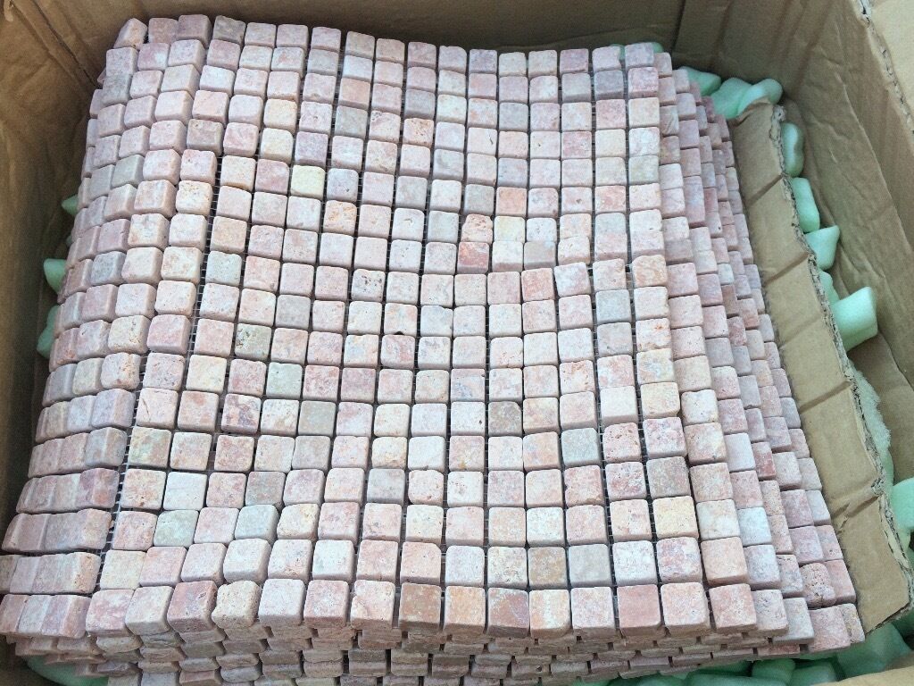 Natural Small  Stone Square Mosaic Tile  Sheets  Floor Wall 