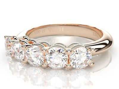 Half Eternity Classic Anniversary Diamond Ring 1 ct Vs1 / G White Gold 18K
