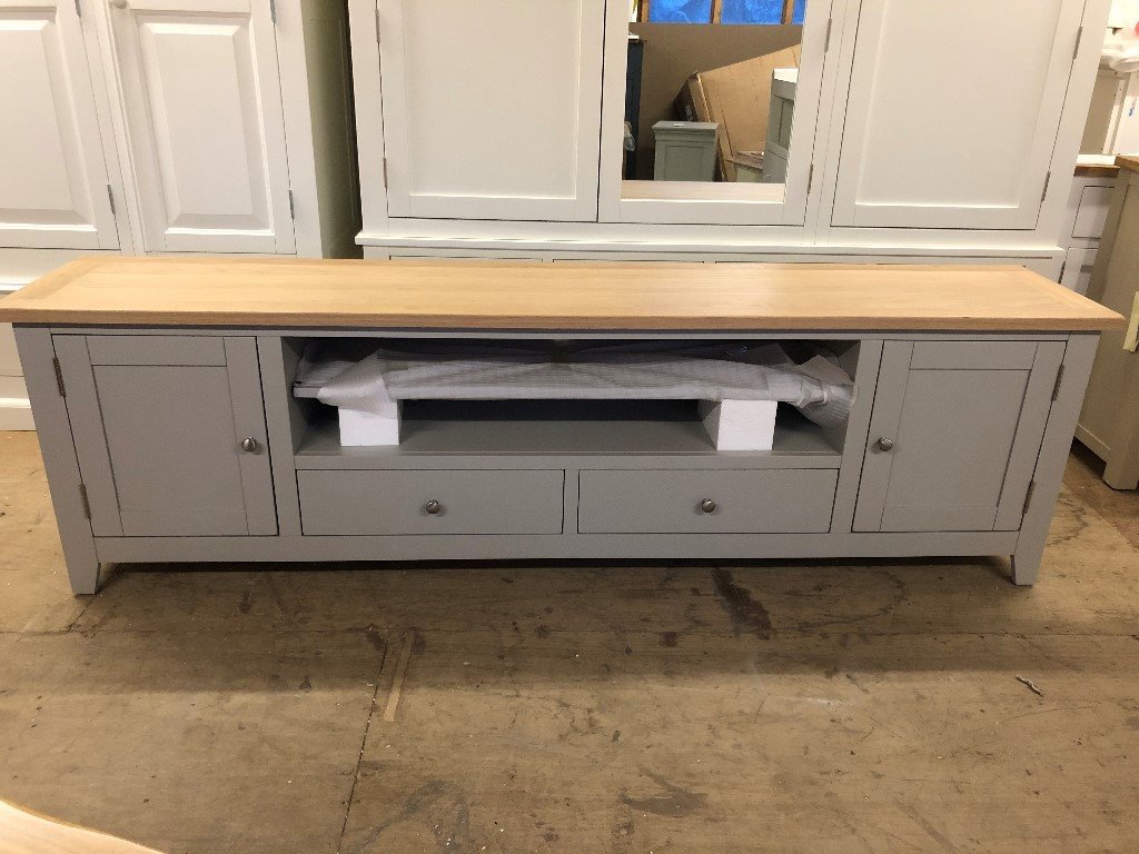 Chester Grey Extra Large TV Stand Up to ''99 in Norwich, Norfolk