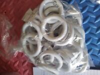 Curtain pole rings - white x 44 to fit pole up to 35mm