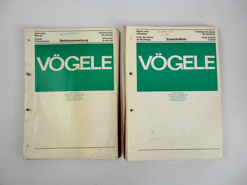 Vögele Super 170 Typ 6-56 Straßenfertiger Betriebsanleitung Ersatzteilliste 1975