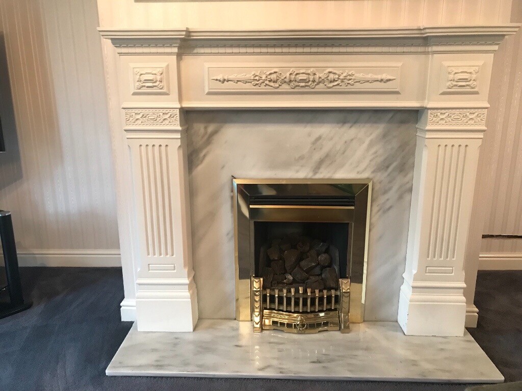 Marble Fireplace With Valor Gas Fire In Doncaster South