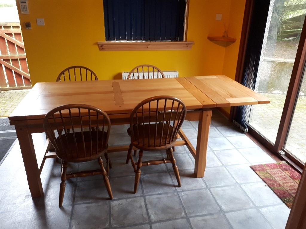 Extendable solid wood table with 6 chairs | in Dunfermline ...