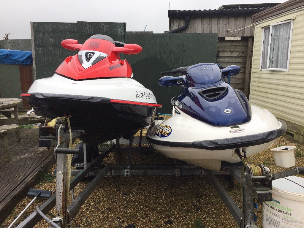 Two seadoo jet skis and double double trailer for sale in Plymouth
