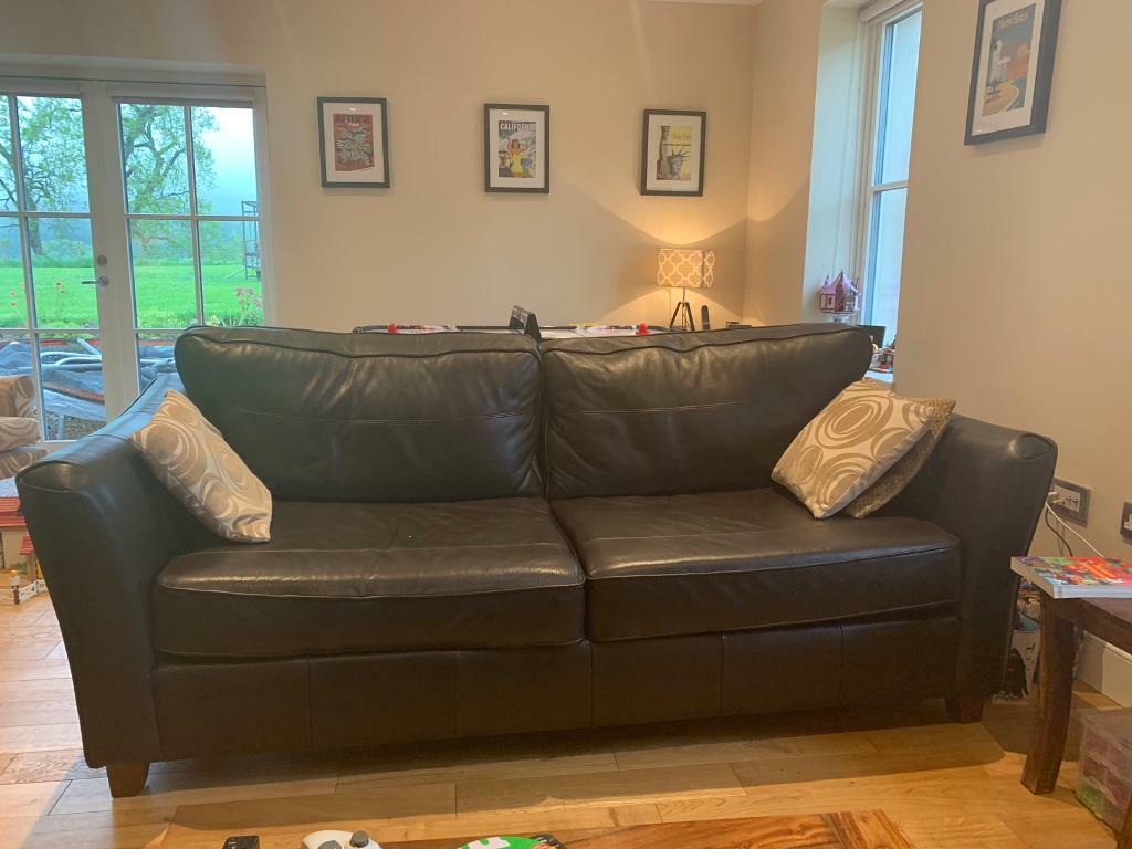 M&S leather 3 seater fully sprung sofa bed in Kelty, Fife Gumtree