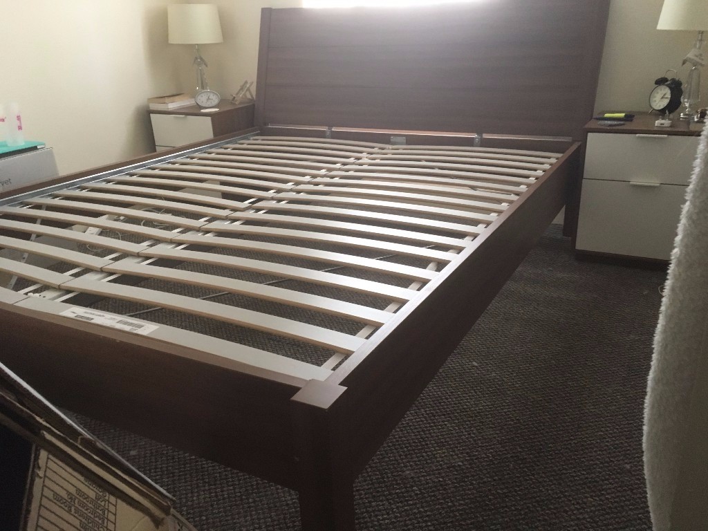 Ikea Dark Wood King Size Frame Bed in Wavertree, Merseyside Gumtree