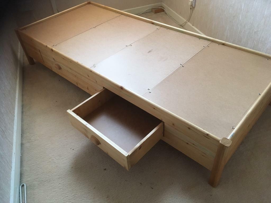 Pine Single Bed Base with Drawers in Wishaw, North Lanarkshire Gumtree