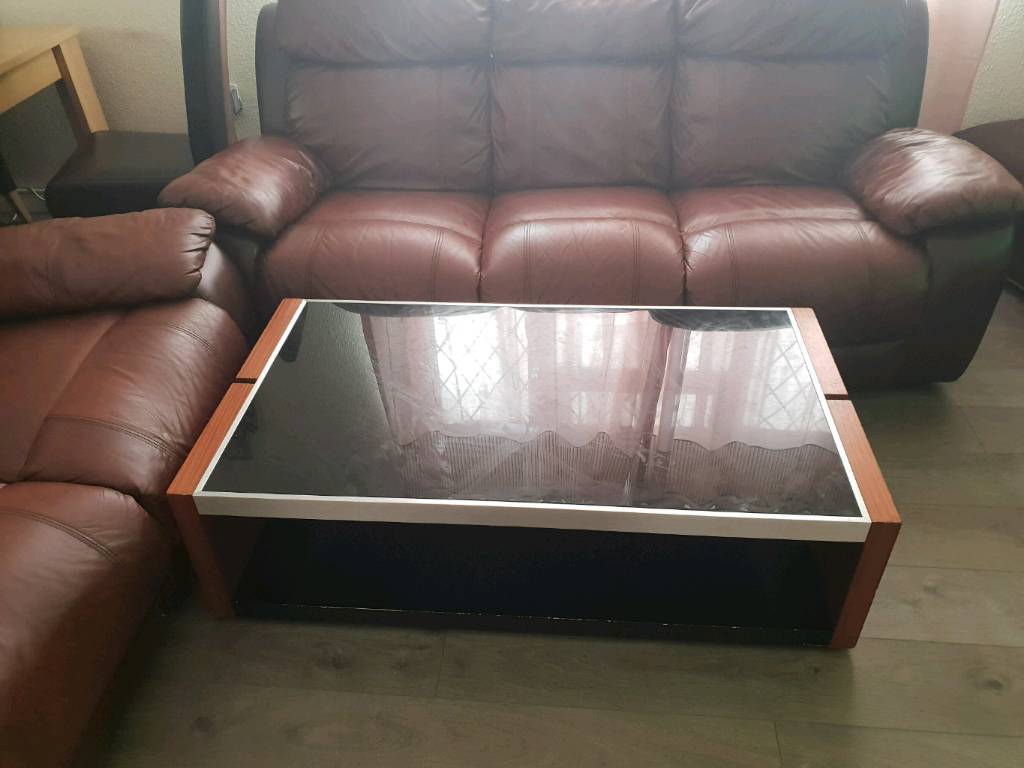 Brown 3&2 dfs Leather sofa and coffee table | in Ramsgate ...