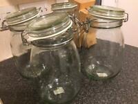 Glass IKEA storage jars