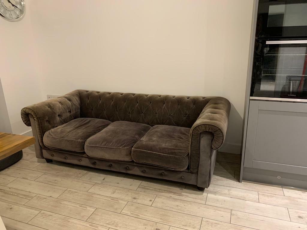 Chesterfield Grey Sofa Couch in Thetford, Norfolk Gumtree