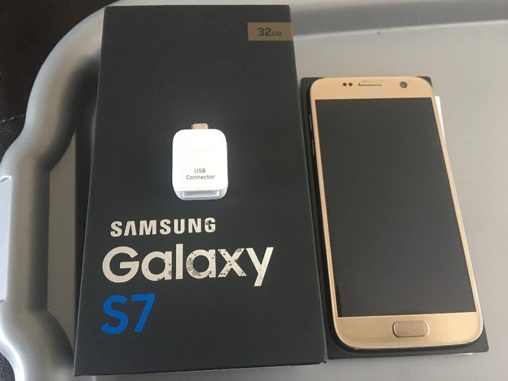 in mint condition Samsung galaxy s7 gold in colour on the 3 network a few months old boxed | in