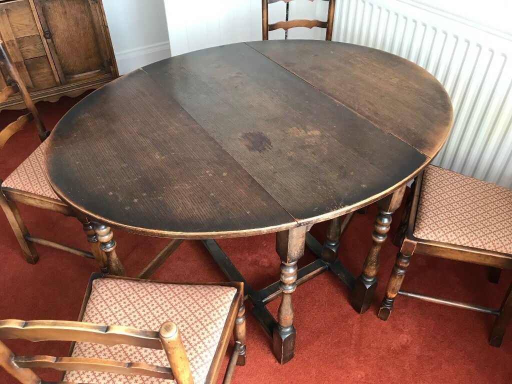 Vintage Oak Dining Table and 4 Chairs in Pelsall, West Midlands Gumtree