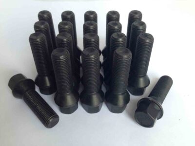 20 x Black Extended Alloy Wheel Bolts M14 x 1.5 40mm Long 17mm Hex