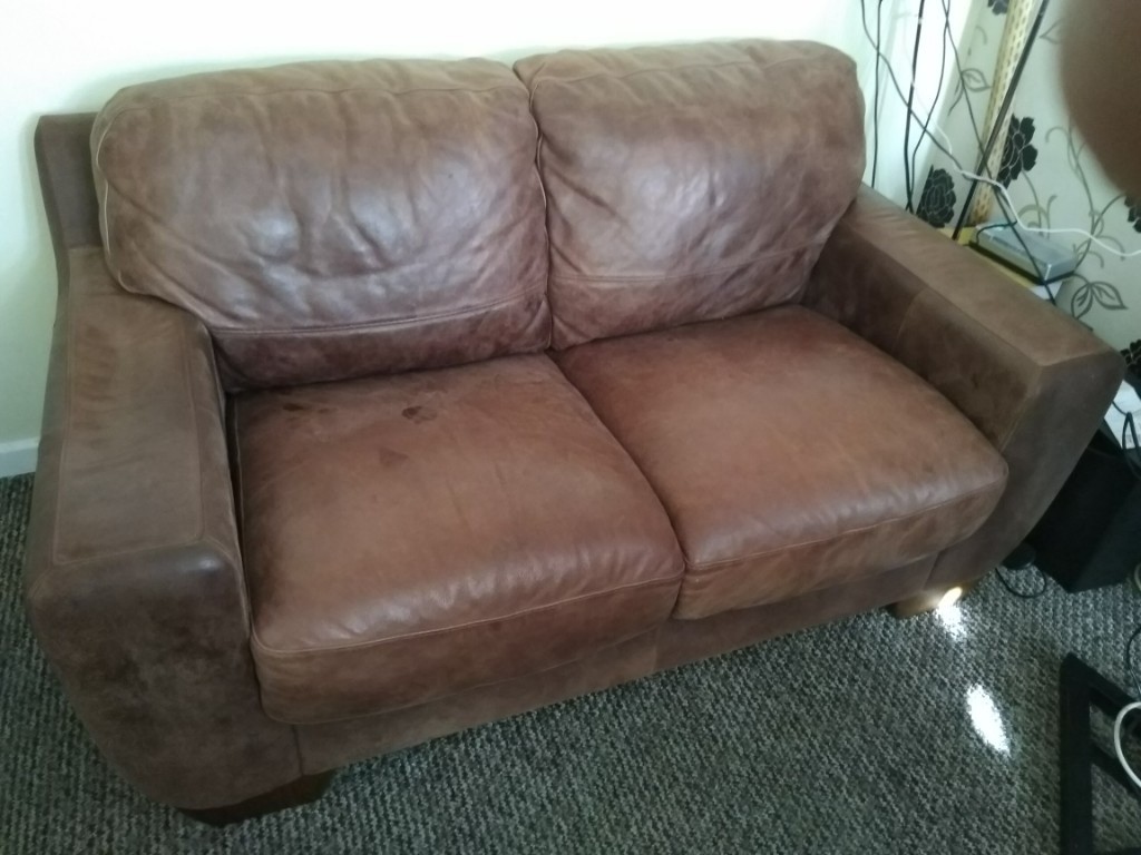 Sofa, brown leather, 2 seater, Italian - Sofitalia | in ...