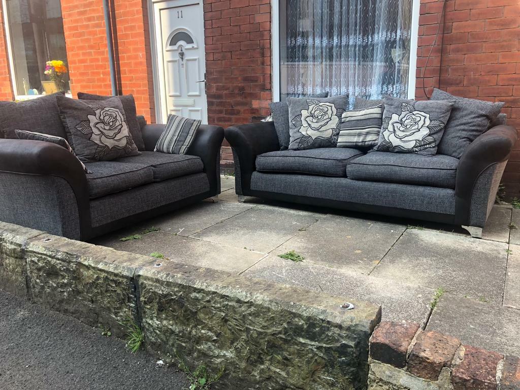 Beautiful ScS Black and Grey Sofa Settee in Bolton, Manchester Gumtree