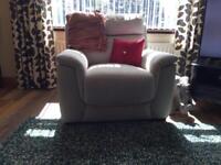 Light grey 3 seater electric recliner and chair 
